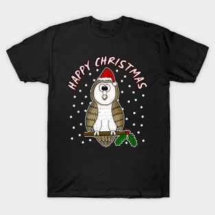 Christmas Owl Birdwatchers Wildlife School Teachers Funny T-Shirt